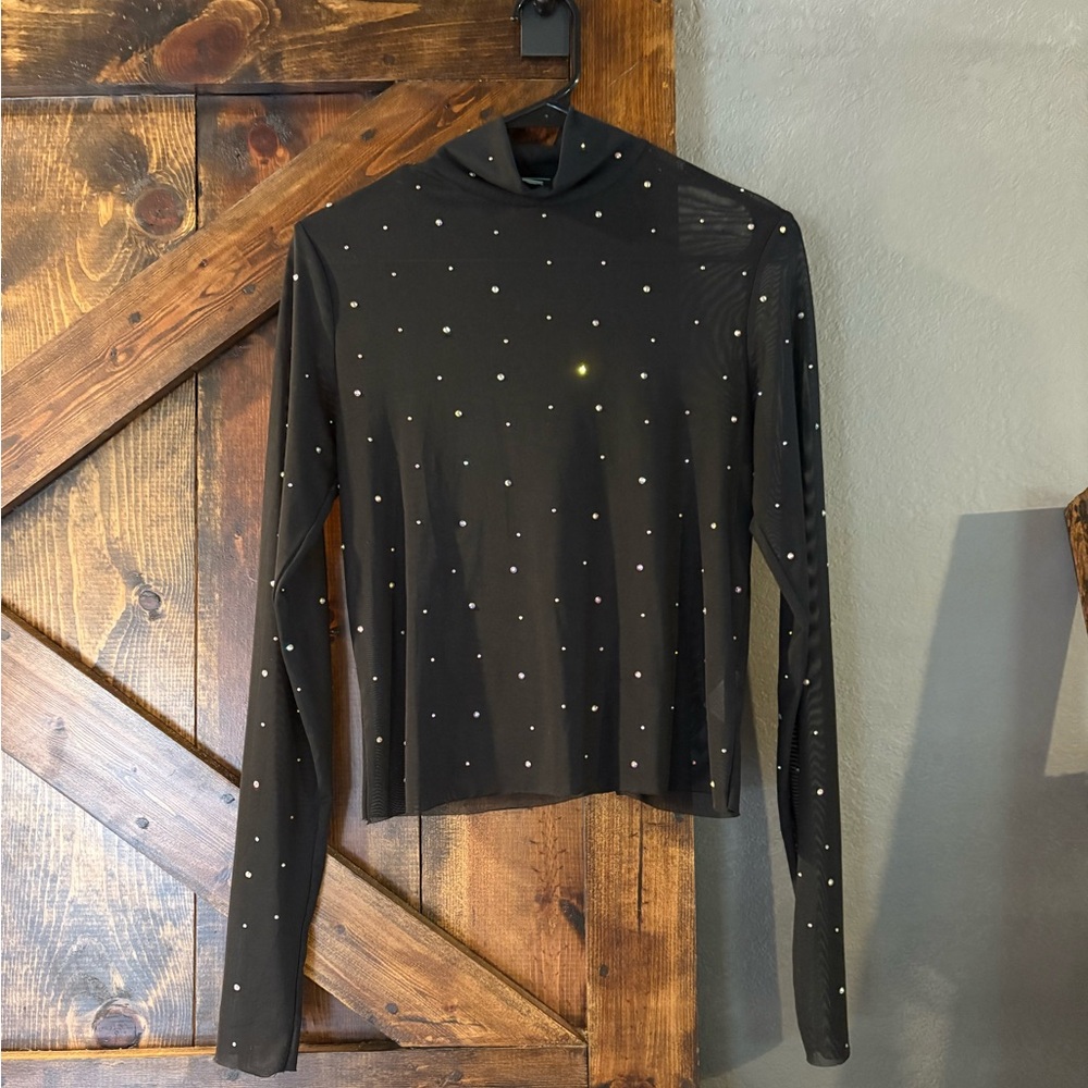 2 for $20 Bundle Sheer Black Rhinestone Top